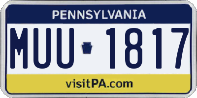 PA license plate MUU1817