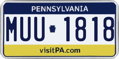 PA license plate MUU1818