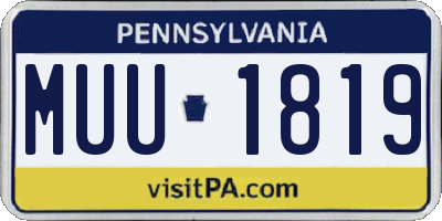 PA license plate MUU1819