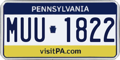 PA license plate MUU1822