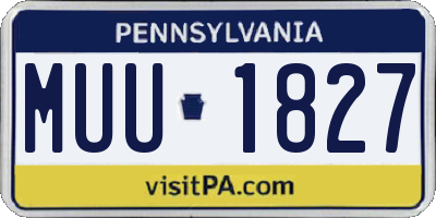 PA license plate MUU1827