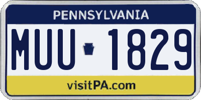 PA license plate MUU1829