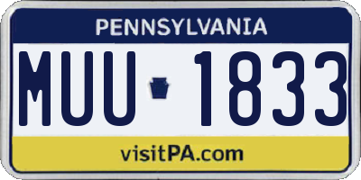 PA license plate MUU1833