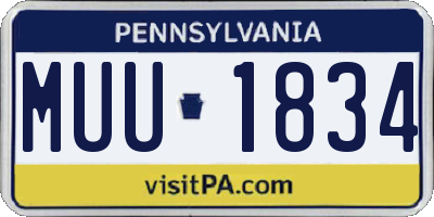PA license plate MUU1834