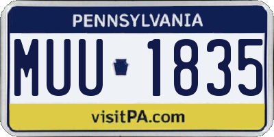 PA license plate MUU1835