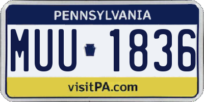 PA license plate MUU1836