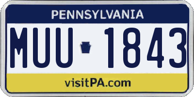PA license plate MUU1843