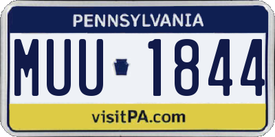 PA license plate MUU1844