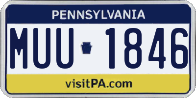 PA license plate MUU1846