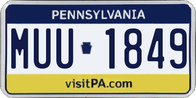 PA license plate MUU1849
