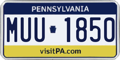 PA license plate MUU1850