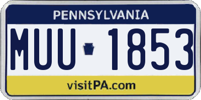 PA license plate MUU1853