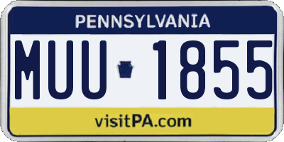 PA license plate MUU1855
