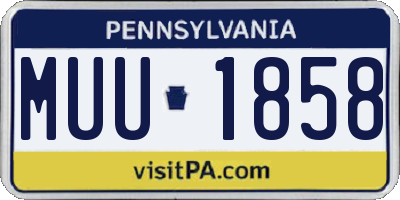 PA license plate MUU1858