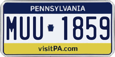 PA license plate MUU1859