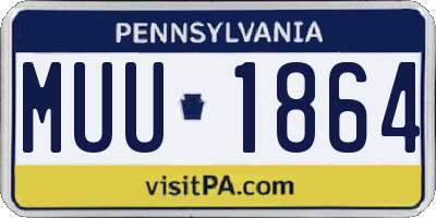 PA license plate MUU1864