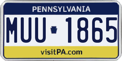 PA license plate MUU1865