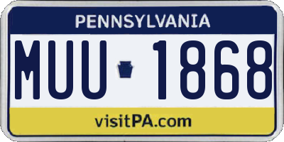 PA license plate MUU1868
