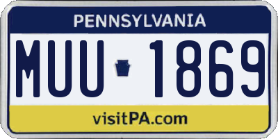 PA license plate MUU1869