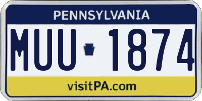 PA license plate MUU1874