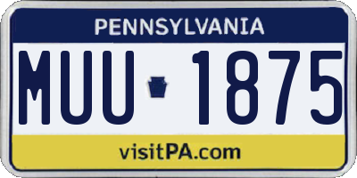 PA license plate MUU1875