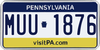 PA license plate MUU1876