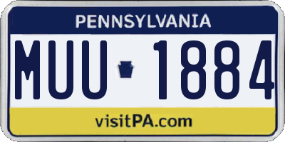 PA license plate MUU1884