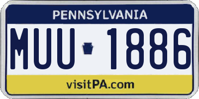 PA license plate MUU1886