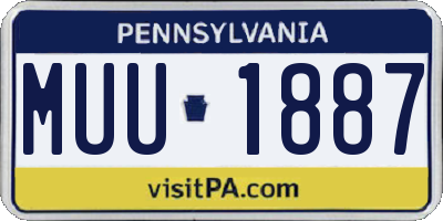 PA license plate MUU1887