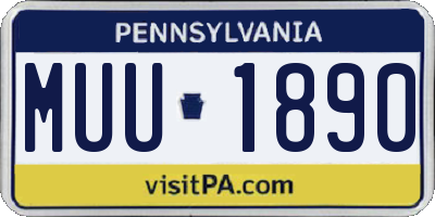 PA license plate MUU1890