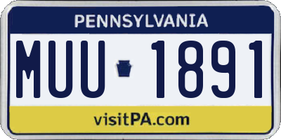 PA license plate MUU1891