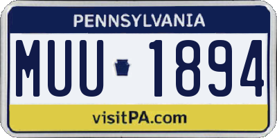 PA license plate MUU1894