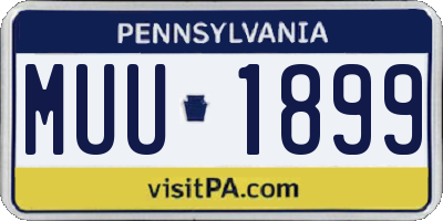 PA license plate MUU1899