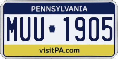 PA license plate MUU1905