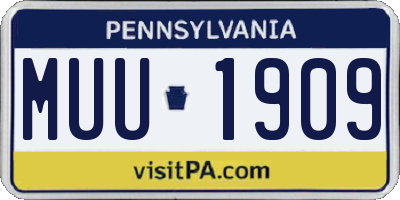 PA license plate MUU1909