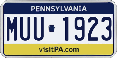 PA license plate MUU1923