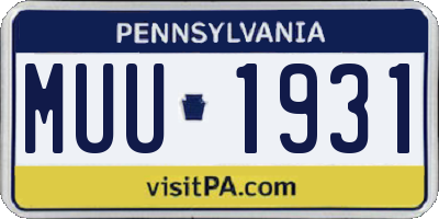 PA license plate MUU1931