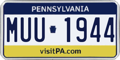 PA license plate MUU1944