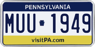 PA license plate MUU1949