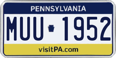 PA license plate MUU1952