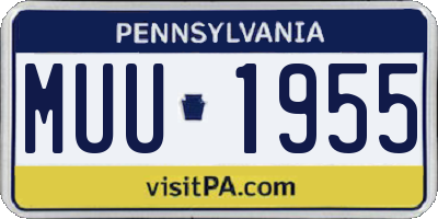 PA license plate MUU1955