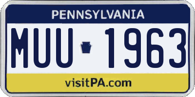 PA license plate MUU1963