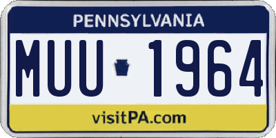 PA license plate MUU1964