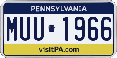 PA license plate MUU1966