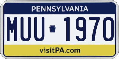 PA license plate MUU1970