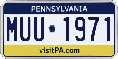 PA license plate MUU1971