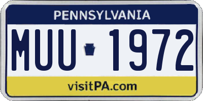 PA license plate MUU1972