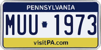 PA license plate MUU1973