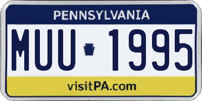 PA license plate MUU1995