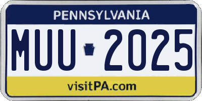 PA license plate MUU2025
